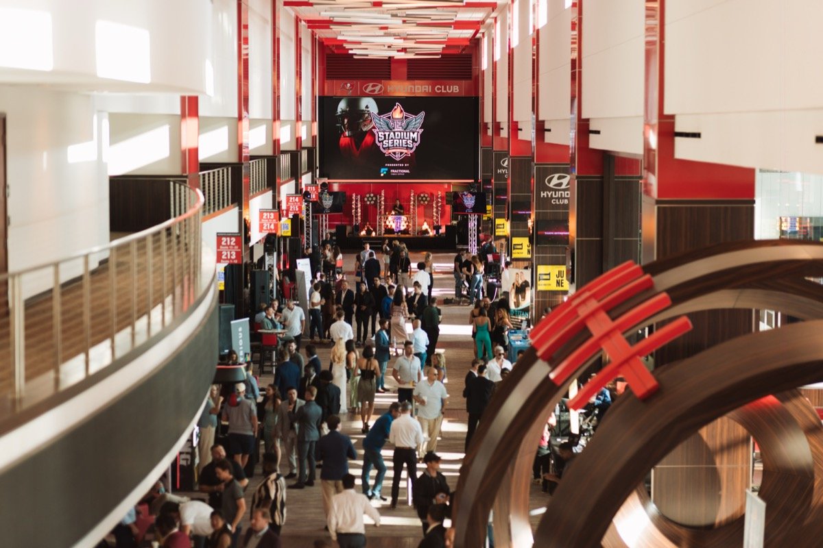 Business networking event at a stadium
